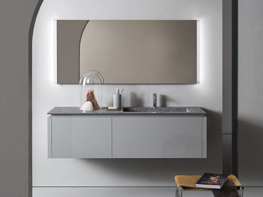 Состав ванной комнаты с раковиной и зеркалом Pirovano Square ARCH-00054166