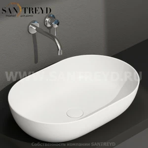 B6O60BO Накладная раковина на столешницу  овальная Ceramica Globo T-EDGE
