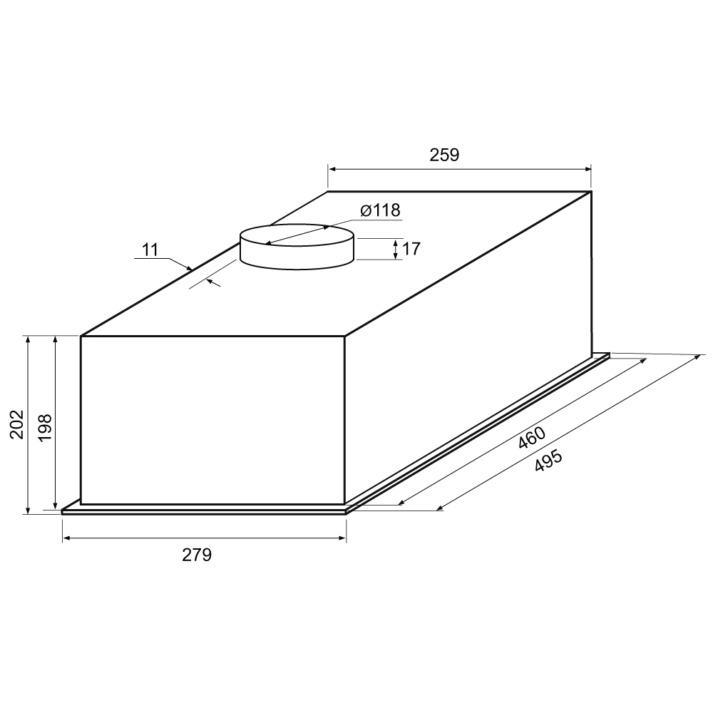 9100505 Вытяжка полновстраиваемая KRONA WERMUT 500 DN PB белый STDN-0078894 - Вид №8