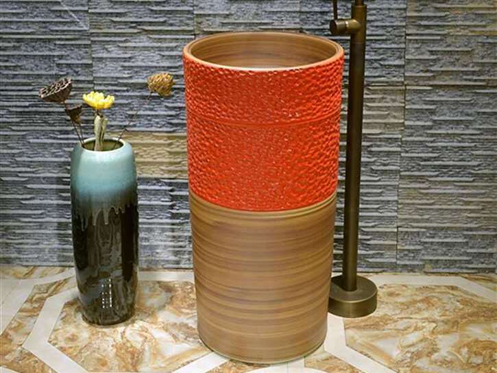 Керамическая отдельно стоящая круглая раковина Fontana Showers питьевой фонтанчик ARCH-00057402 - Вид №1