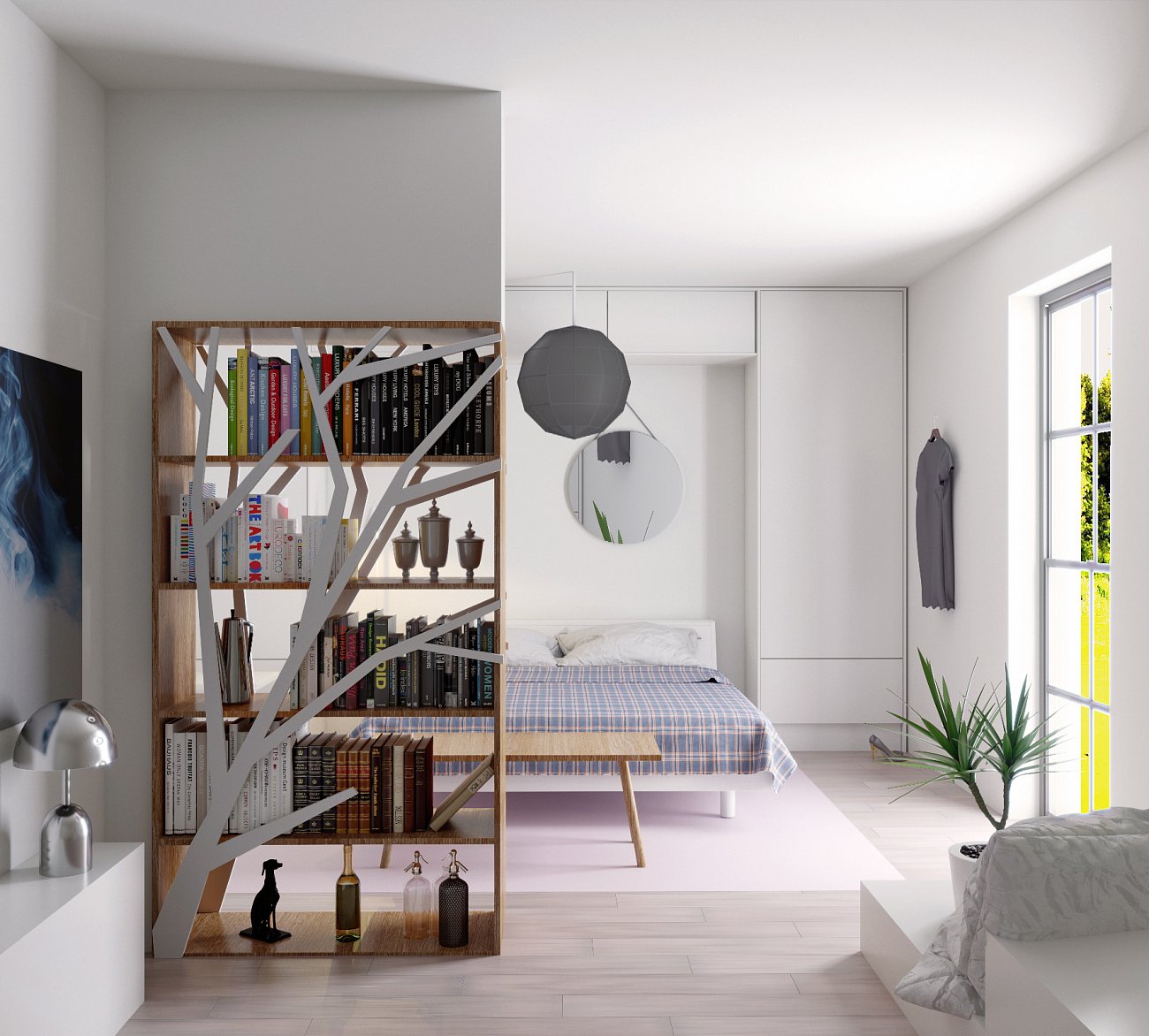 Стеллаж открытый дизайнерский сапеле, зеленый "Япония" от Odingeniy ODINGENIY  178434 Зеленый;коричневый  - Вид №2