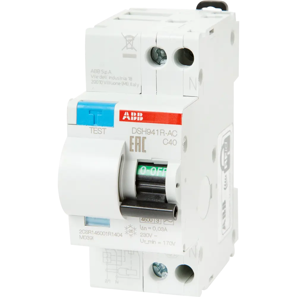 Дифференциальный автомат ABB DSH941R 1P N C40 А 30 мА 4.5 кА АС 2CSR145001R1404 STLM-2166240
