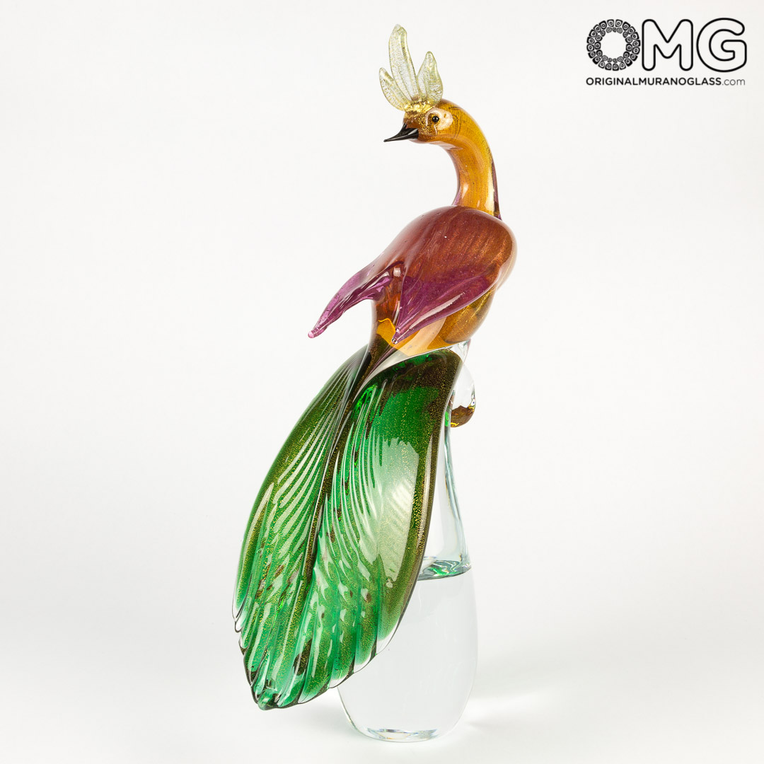 2922 ORIGINALMURANOGLASS Скульптура - Попугаи корелла - муранское стекло OMG 20 см  - Вид №1