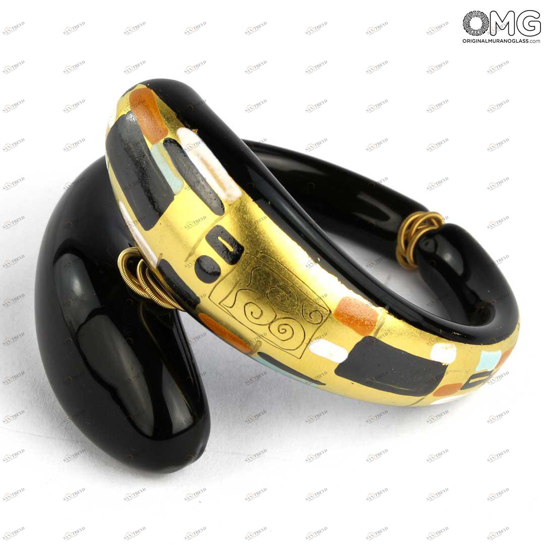 785 ORIGINALMURANOGLASS Браслет в стиле Климта из муранского стекла - OMG 8 см 