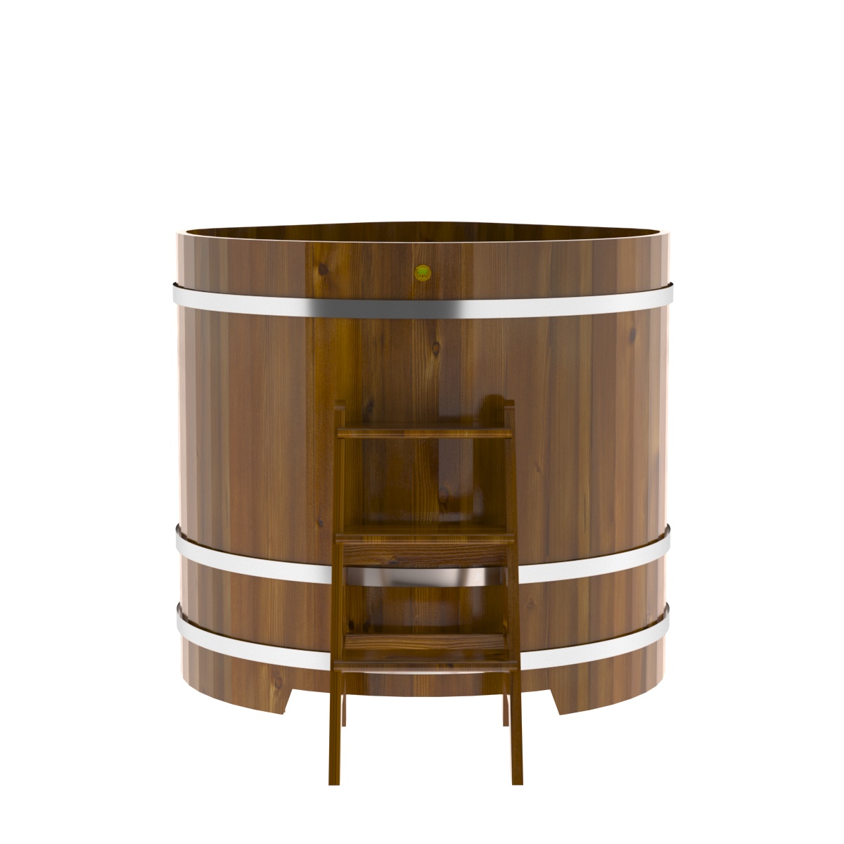 2315 Купель угловая из лиственницы Рустик 1,19х1,19х1,2 морёная Alyarus  - Вид №4