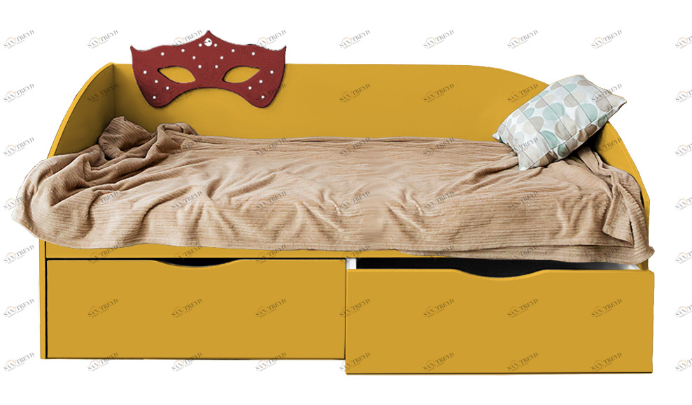 Подростковый диван-кровать с 2 ящиками "Венеция" МАНДАРИН ВЕНЕЦИЯ 178665 Желтый Santreyd