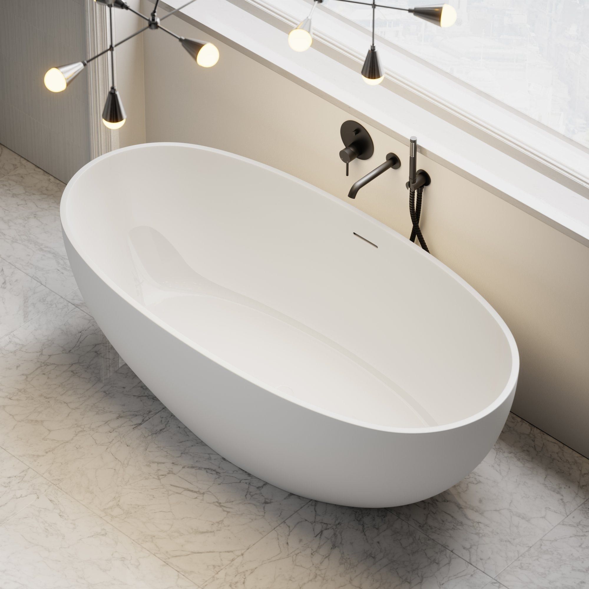 Овальная ванна в центре комнаты из смолы LUSSO Пикассо ARCH-00125611 - Вид №6