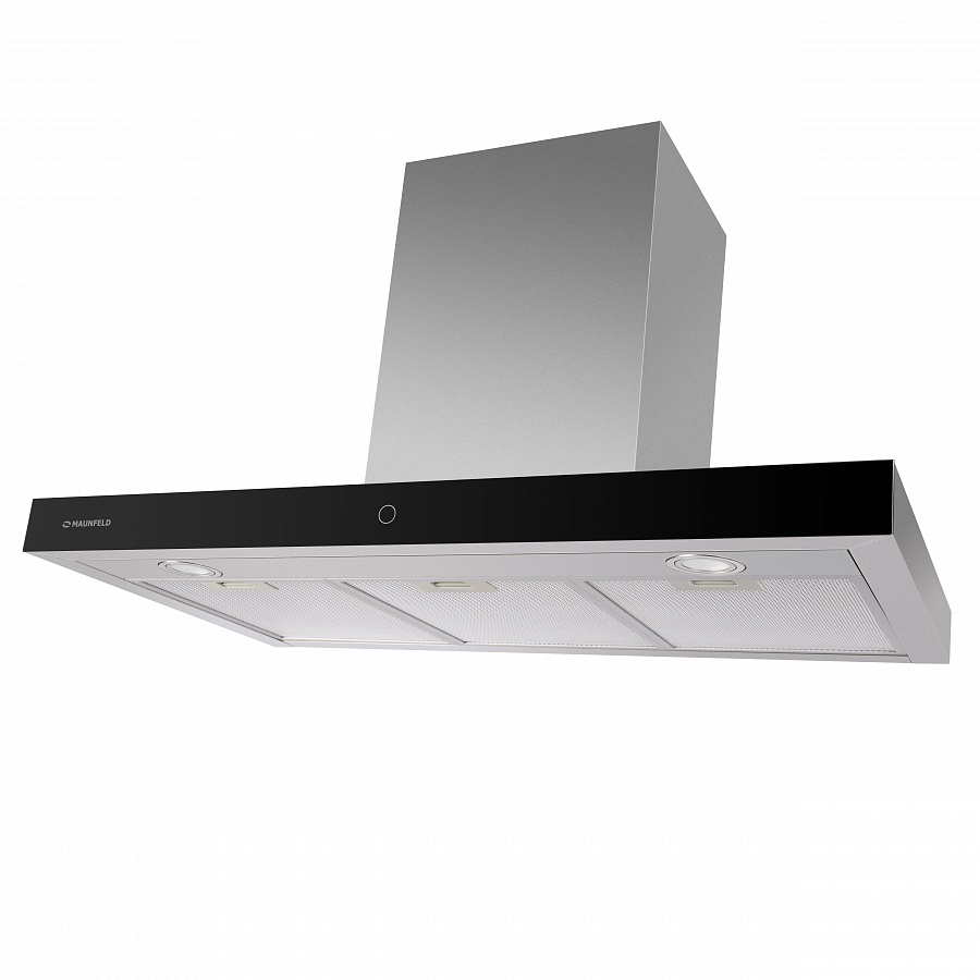 TSH 90 Inox Вытяжка tsh 90 ""нержавейка""/ • тип: настенная• цвет: нерж.сталь+черный• управление: сенсорное• ширина, мм: 900• полная потребляемая мощность, вт: 200• количество скоростей: 3• максимальная производительность, м3/ч: 800• диаметр воздуховода Santreyd  - Вид №1