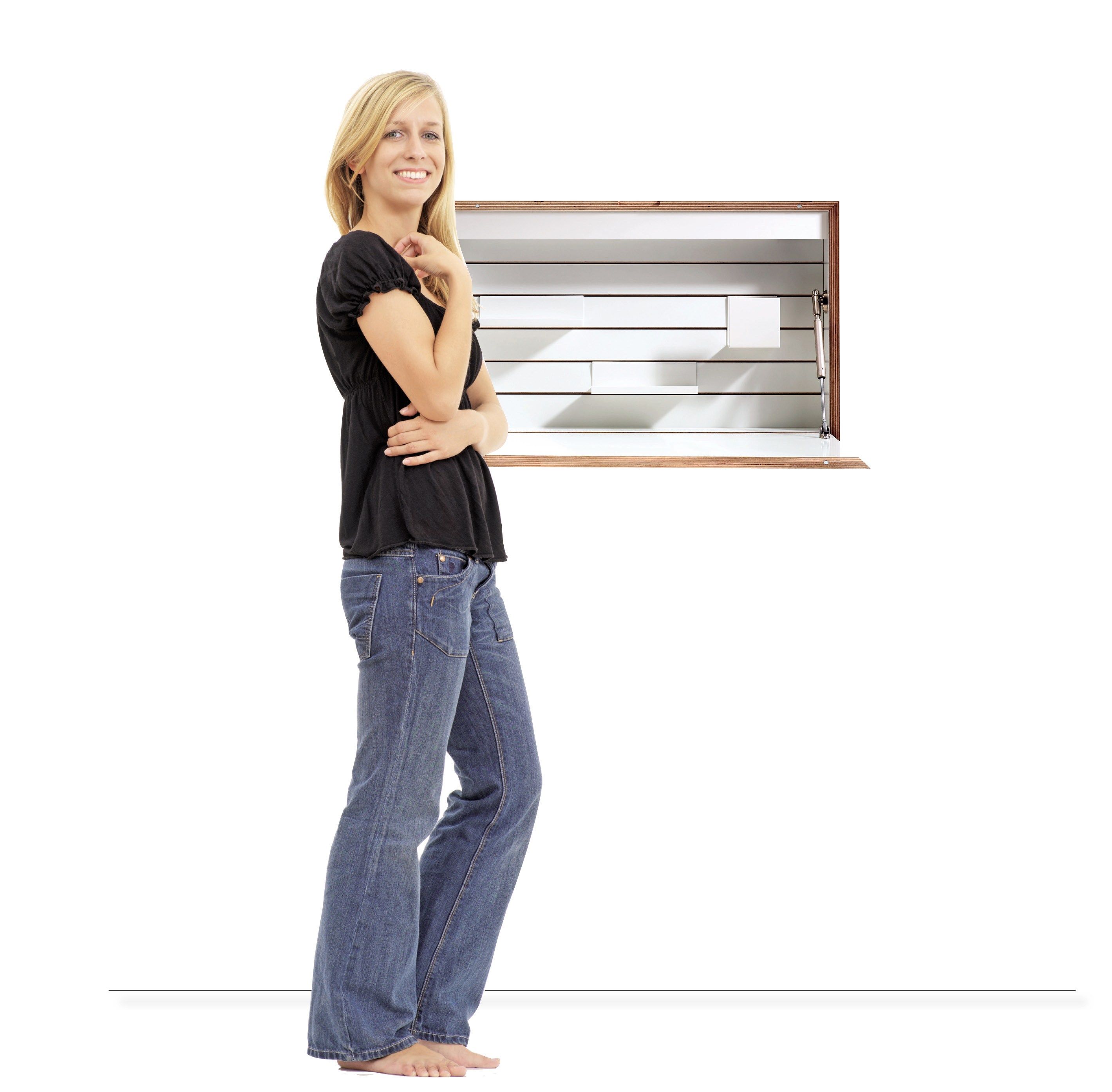 Деревянный письменный стол для ПК с откидными дверцами Müller Small Living FLATBOX ARCH-00015409 - Вид №7