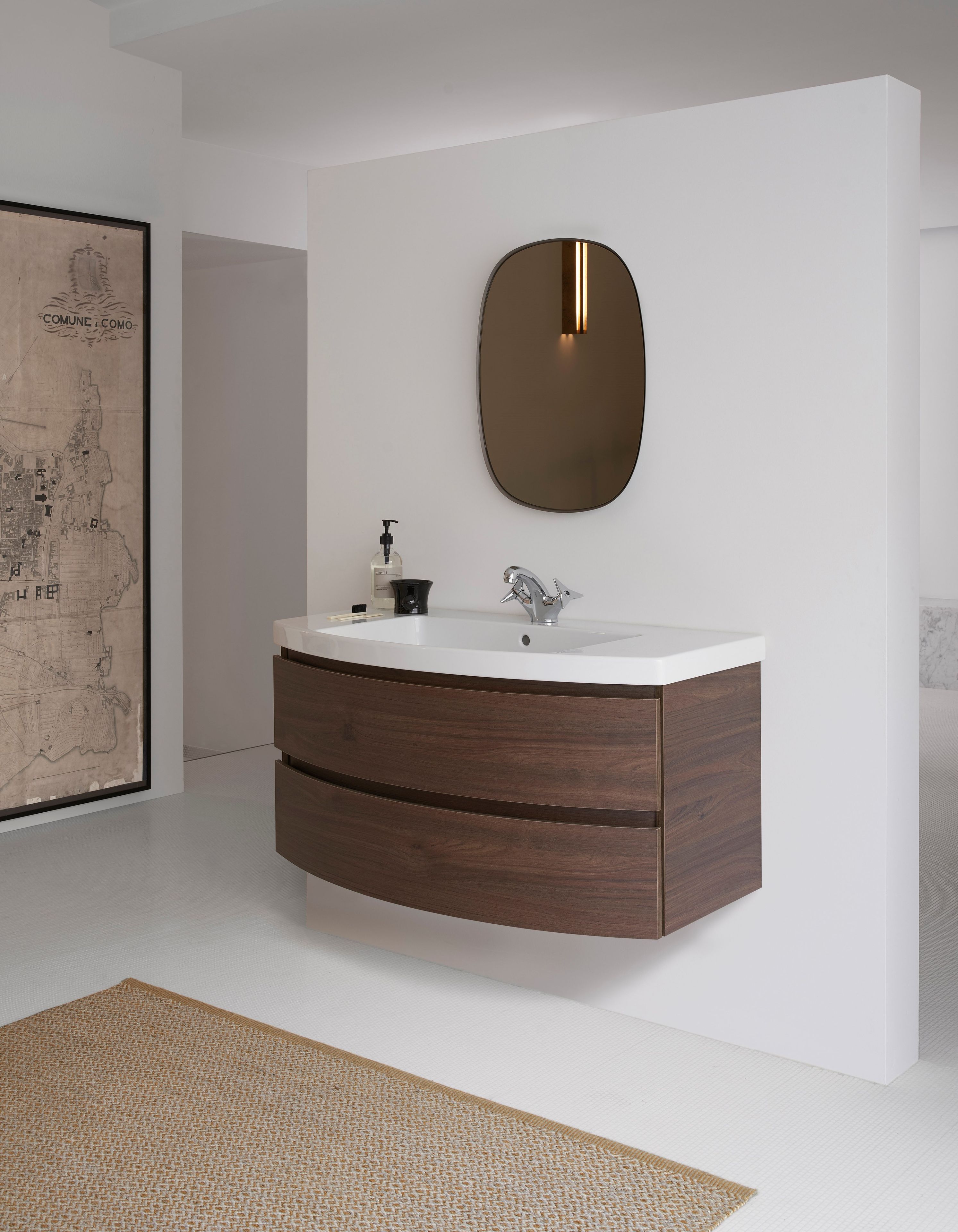 Керамический одиночный умывальник с держателем для полотенец GSI ceramica Norm ARCH-00137001 - Вид №2