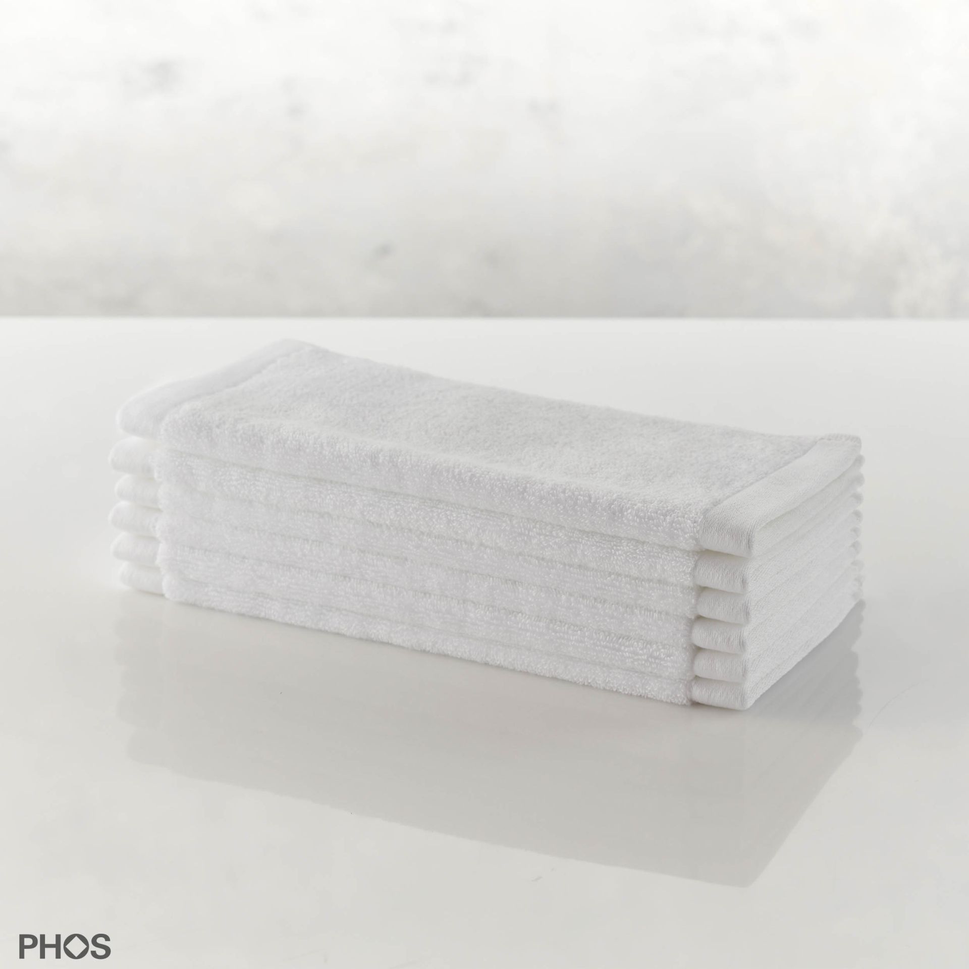 PHA2-GW-Set2 Полотенцедержатель для гостей, включая 12 махровых гостевых полотенец Grace белого цвета PHOS  - Вид №1