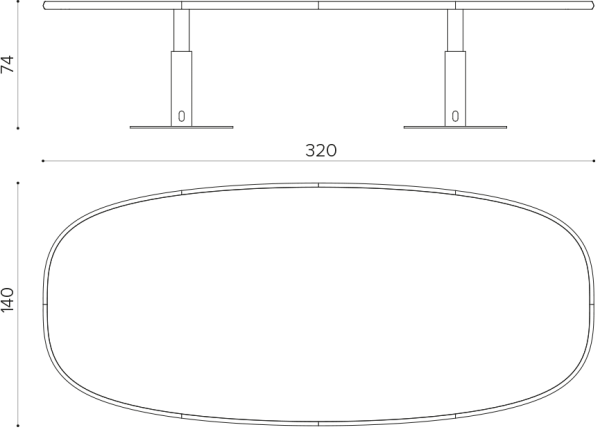 IS 320RE Rectangular table 320x140 x h74 True Design Inside - Вид №1