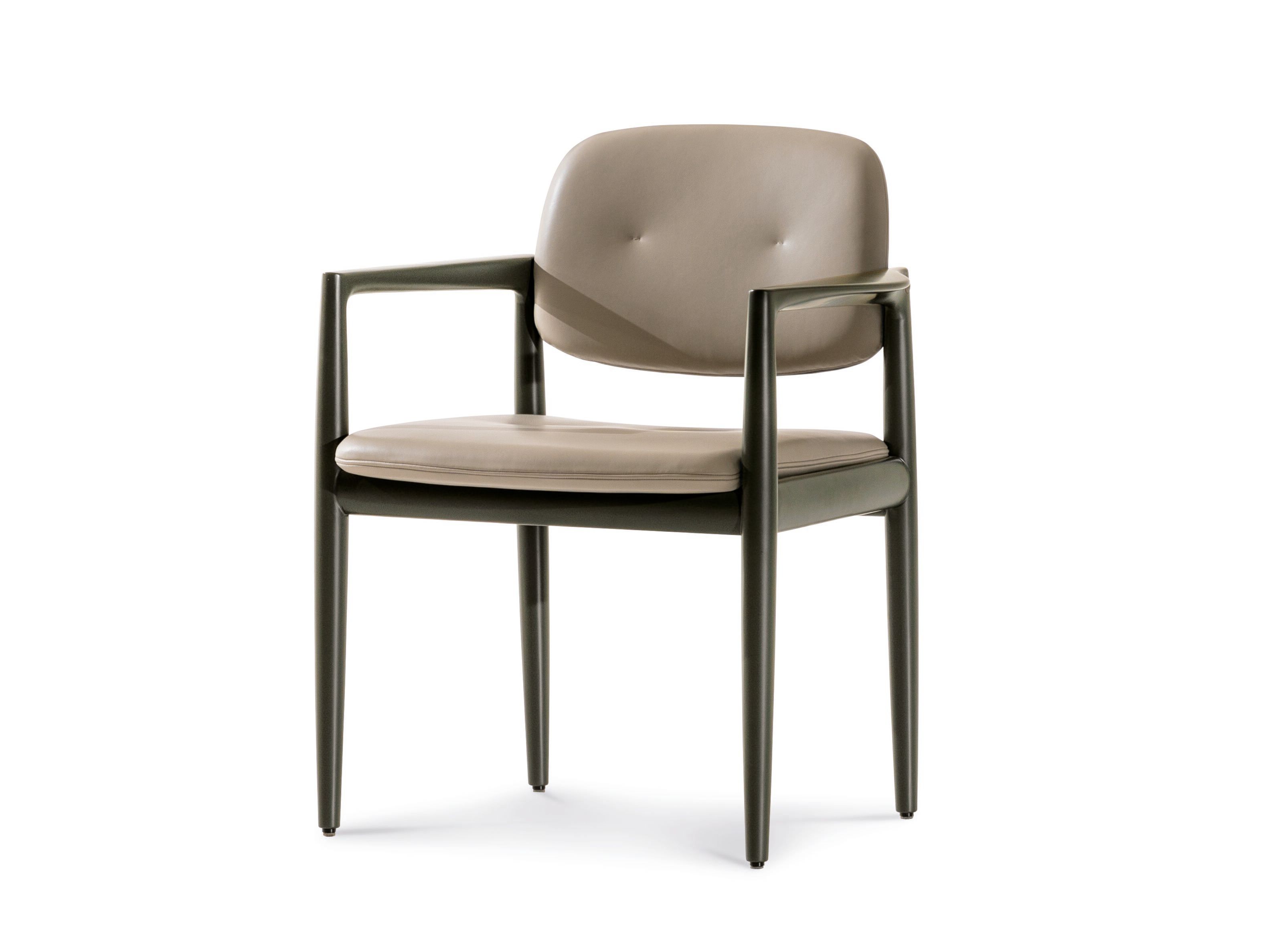 Кожаный мягкий стул с каркасом из ясеня Minotti Yoko ARCH-00135849 - Вид №1