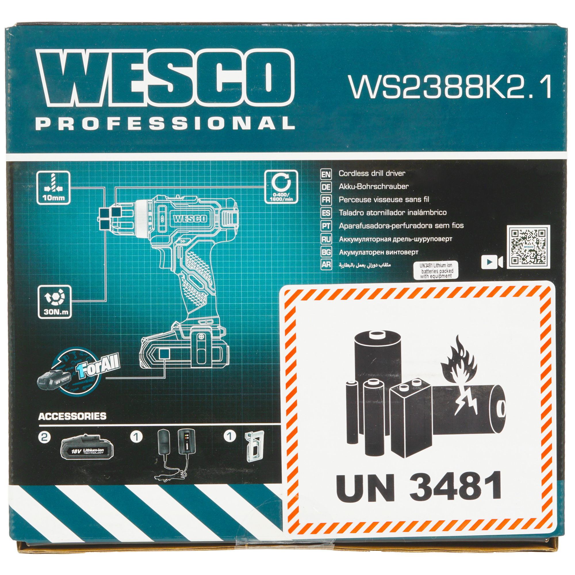 Дрель-шуруповерт Wesco WS2388K2.1 1ForAll 18V 5411533 STDN-0058379 - Вид №8