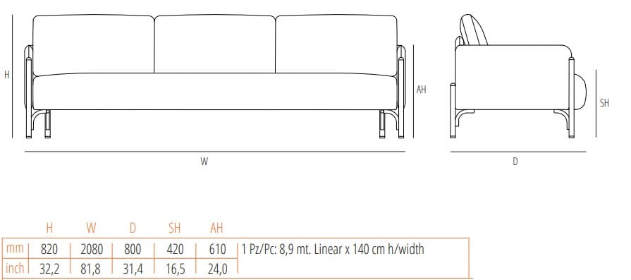 3-местный тканевый диван Wiener GTV Design Jannis ARCH-00033094 - Вид №13