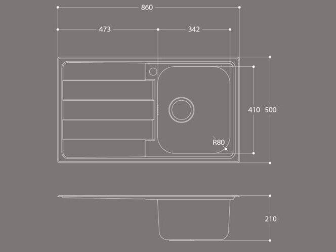 Раковина из нержавеющей стали с одной чашей Evhoc Aura ARCH-00129113 - Вид №2