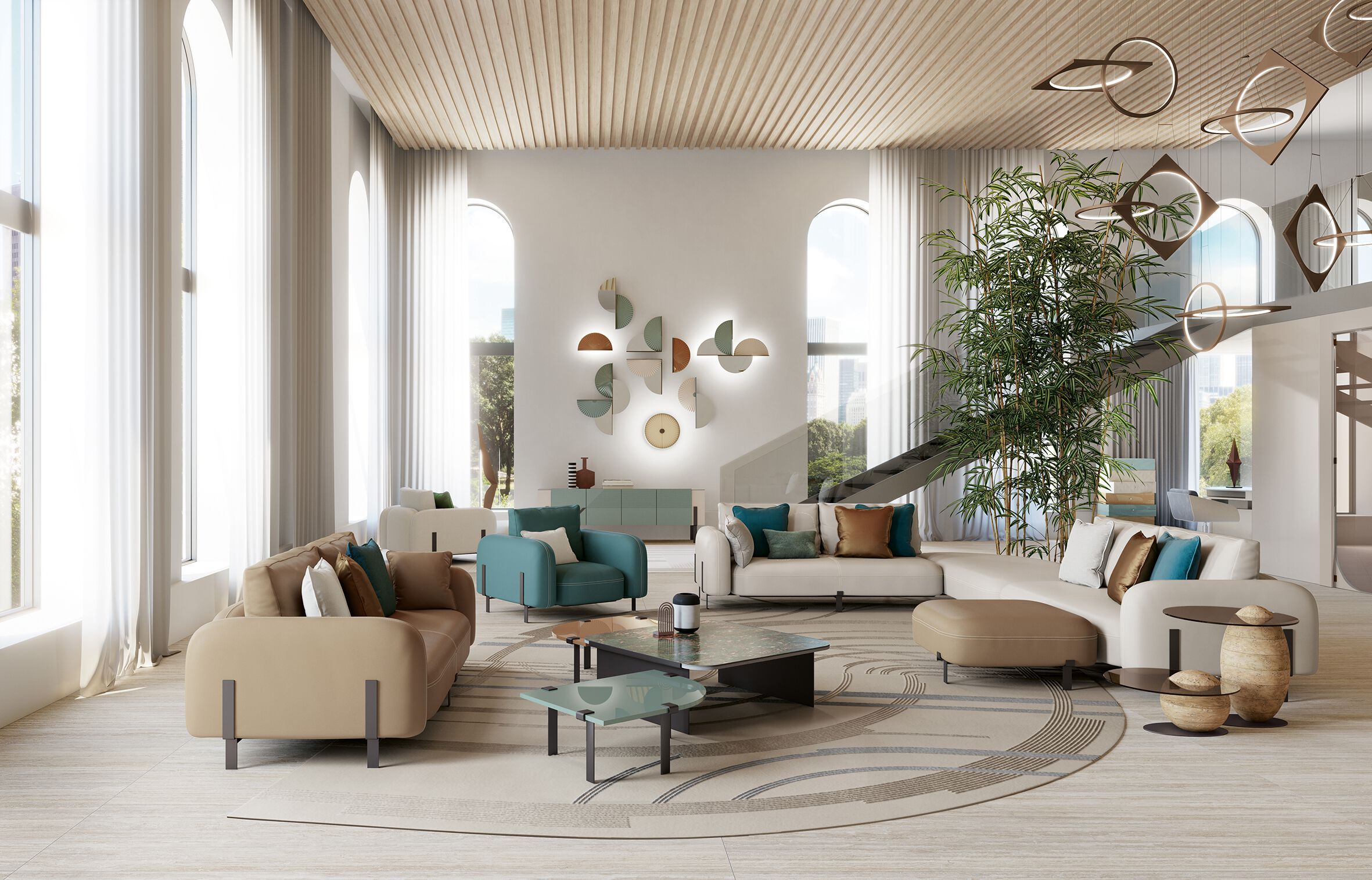 3-местный кожаный диван Bizzotto Italia Нара ARCH-00068736 - Вид №1