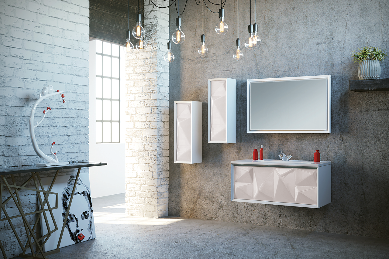 У73232 Зеркало Romb 90 White 1 Marka Art