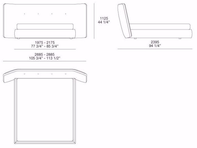 Poliform Двуспальная кровать с обивкой и изголовьем капитоне sun-id-1441666 - Вид №5