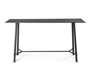 Высокий прямоугольный стол для совещаний из стали и дерева