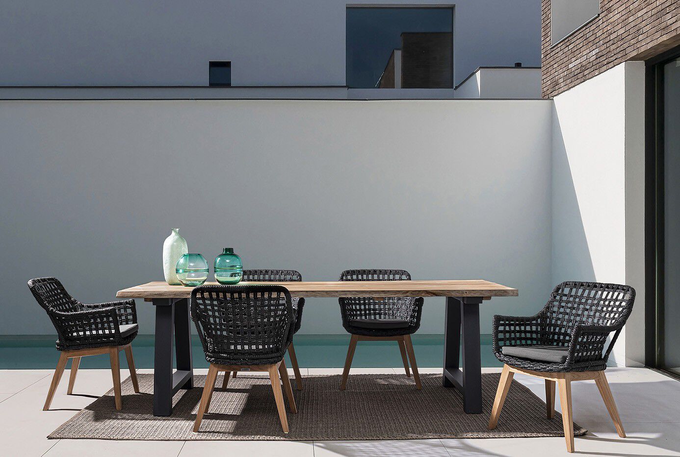 Прямоугольный стол из тикового дерева и алюминия BIZZOTTO ROLLAND ARCH-00106308 - Вид №1