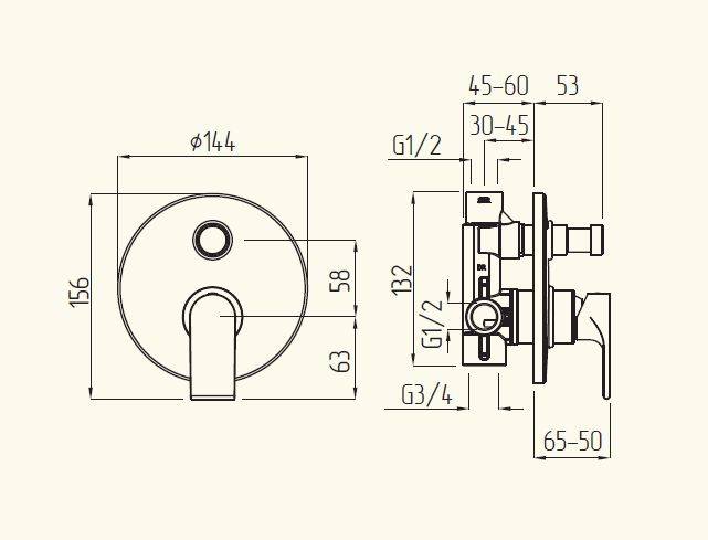 Смеситель MIGLIORE Tenesi 25424 скрытого монтажа, для ванны и душа sun-id-686296 - Вид №1