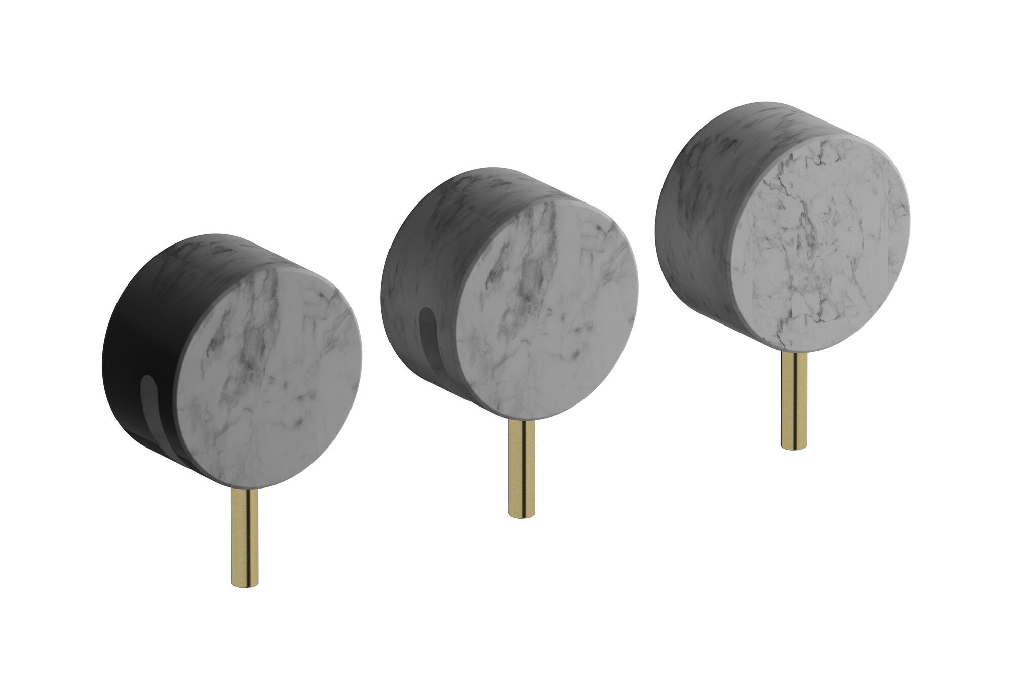 Мраморный встраиваемый смеситель для душа с 3 отверстиями и переключателем IB мрамор + мрамор Elle ARCH-00101159 - Вид №7