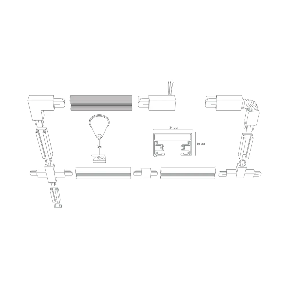 Трековый шинопровод Wolta WTL-TR2/01W 2 м, цвет белый STLM-2179467 - Вид №8