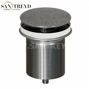 FL012PG Донный клапан с накладкой из керамики для раковин c перелива Globo 7 см цвет Пепельный гильош эмаль Globo ACCESSORIES Италия