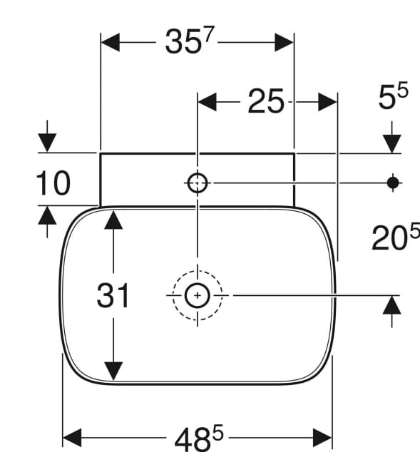 Керамическая раковина с одной столешницей Geberit One ARCH-00052974 - Вид №5