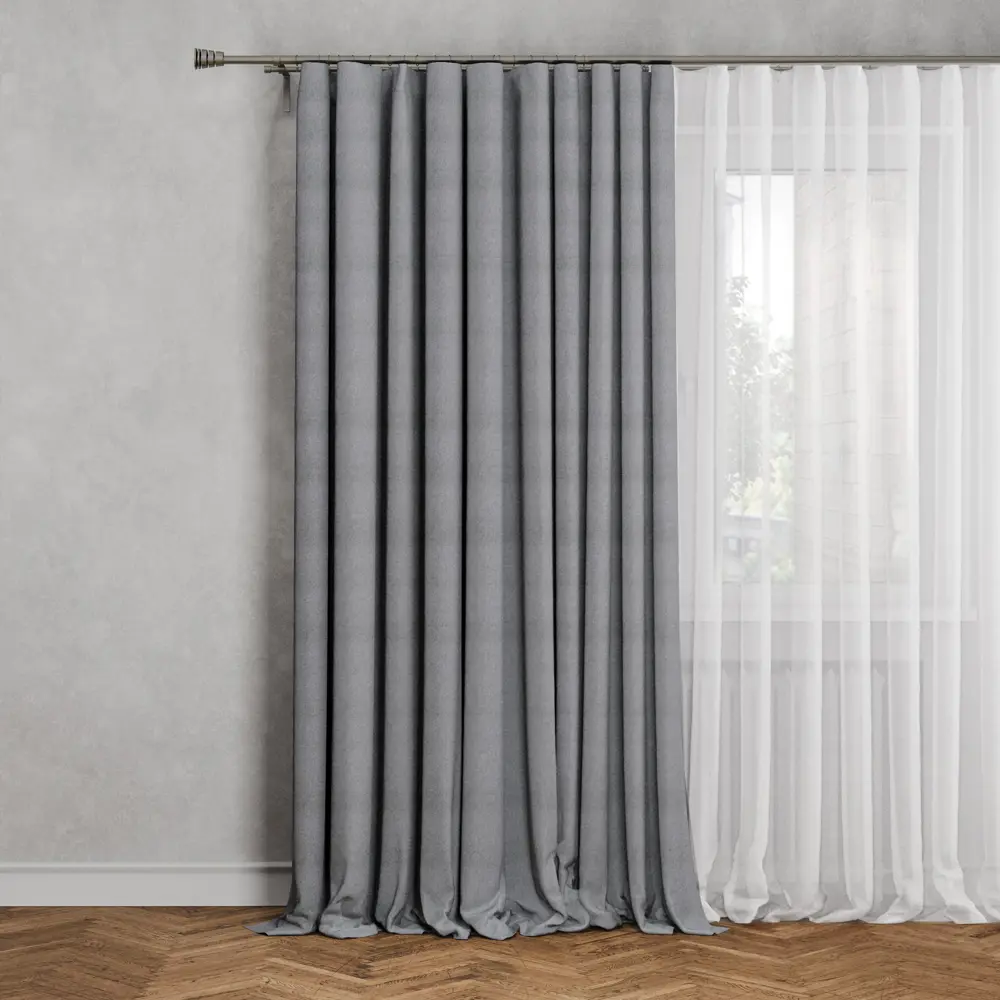 Штора на ленте Кэри 140x280 см цвет серый MIAMOZA STLM-2017894