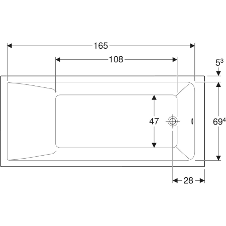 554.305.01.1 Прямоугольная ванна Geberit Renova Plan Geberit  - Вид №22