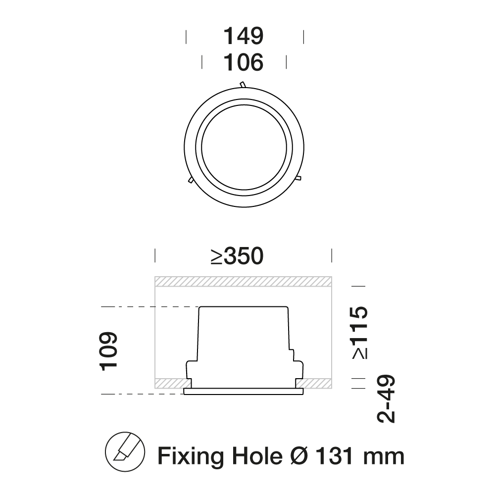 8526463 Встраиваемый в потолок светильник Platek ASTER Medium  ASTER Medium Basic - 1 COB 4000K 38°  - Вид №6