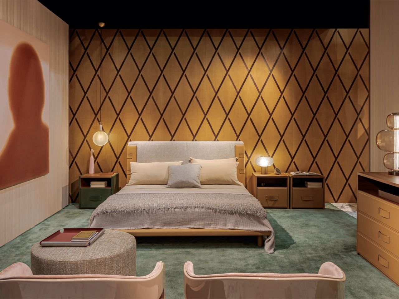 Прямоугольная кожаная прикроватная тумбочка с ящиками Turri ателье ARCH-00107035 - Вид №1