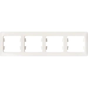 Рамка для розеток и выключателей Systeme Electric Glossa 4 поста четверная цвет молочный