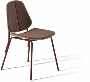 Capdell Стул из стали и дерева со встроенной подушкой Col