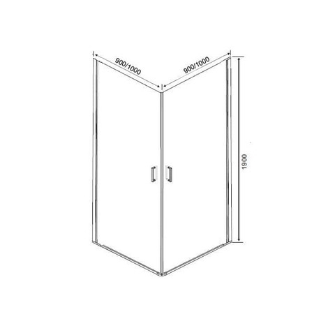 Orange E04-100TB Душевой уголок из распашных универсальных дверей 90х90 см черный Хром sun-id-1517251 - Вид №2