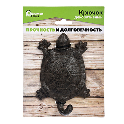 Крючок настенный черный 14 см "Черепаха" BLUMEN HAUS ЖИВОТНЫЕ 00-3971623 Черный - Вид №1