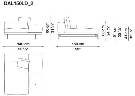 B&B Italia 3-х местный тканевый диван с шезлонгом Dock sun-id-1355318 - Вид №149