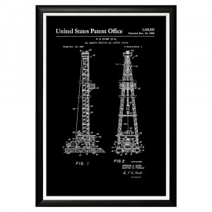 896521264_1818 Арт-постер «Патент на конструкцию нефтяной вышки, 1969» Object Desire