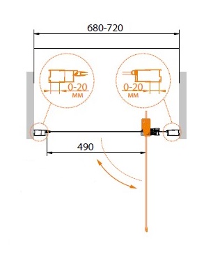 Душевая дверь в проем CEZARES RELAX-BA-1-70-C-Bi - Вид №2