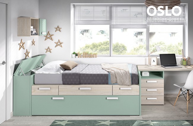 102898 Детская комната с компактной кроватью Ambiente 12 Arasanz Oslo Santreyd - Вид №1