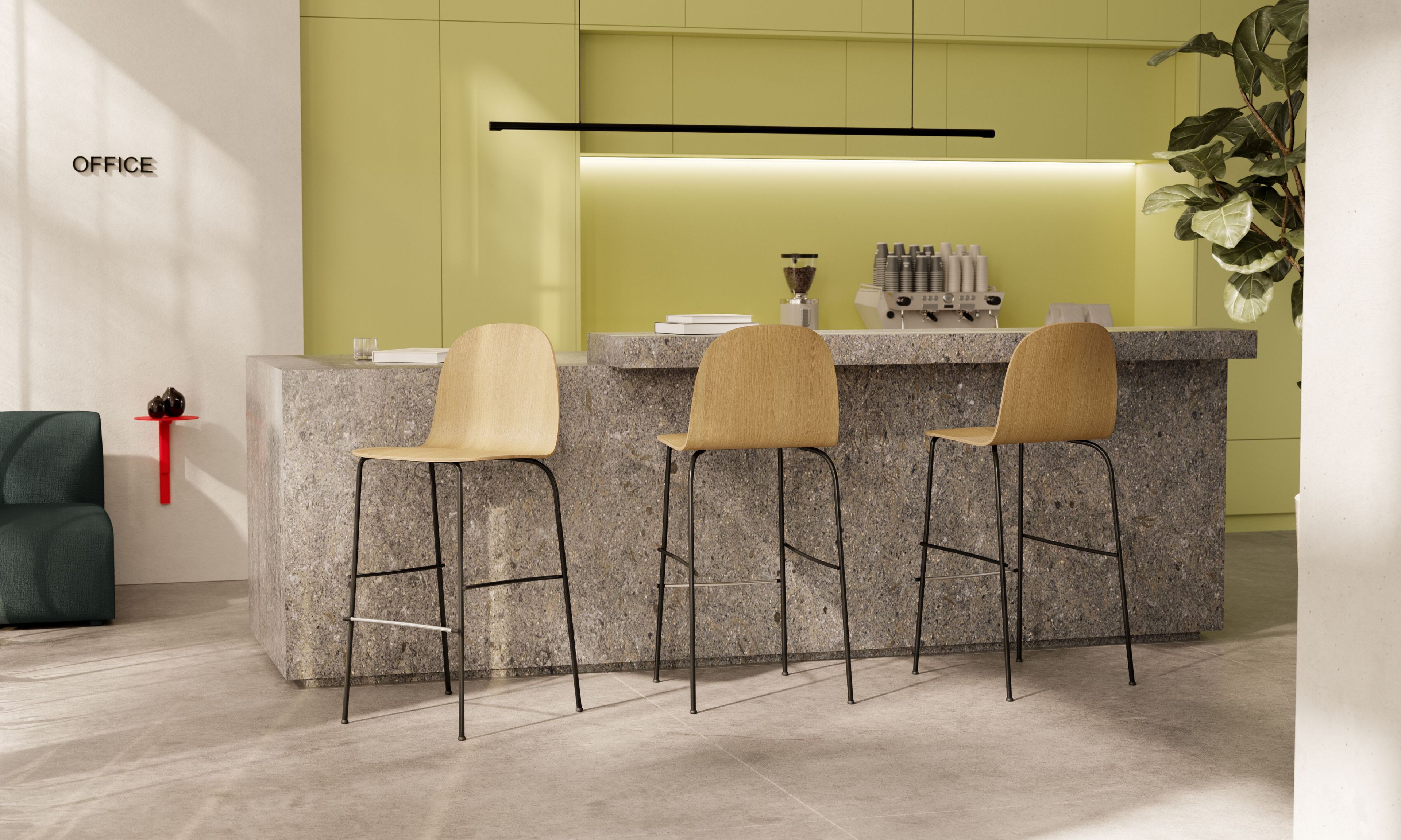 Деревянный табурет с подставкой для ног Omelette Editions Земля ARCH-00082140 - Вид №2