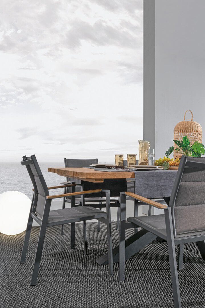 Прямоугольный стол из тикового дерева и алюминия BIZZOTTO RAMSEY ARCH-00026662 - Вид №3