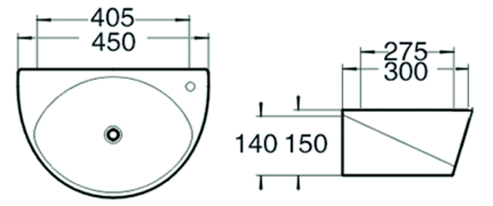 SL-2016 Раковина керамическая накладная с переливом LAB.Space  - Вид №1