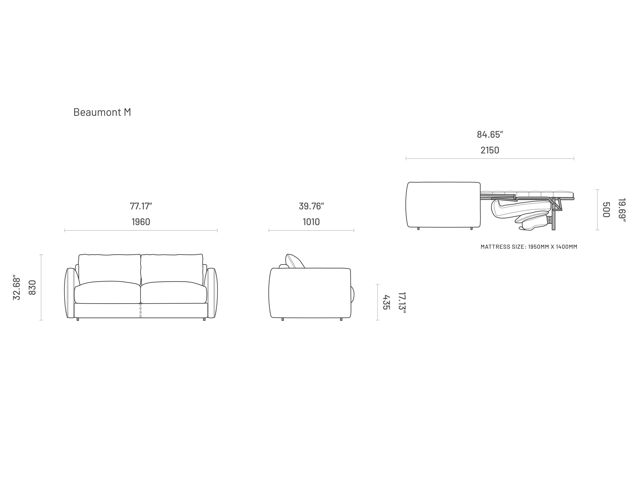 Ткань раскладной диван-кровать Domkapa BEAUMONT ARCH-00146477 - Вид №10