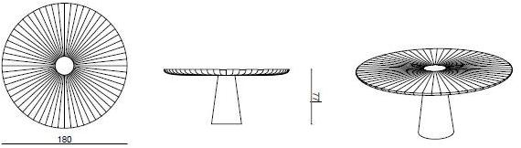 HUGUES CHEVALIER Круглый деревянный стол Saint-germain sun-id-1444196 - Вид №2