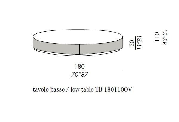 Латунный овальный низкий журнальный столик Meridiani BELT ARCH-00097976 - Вид №3