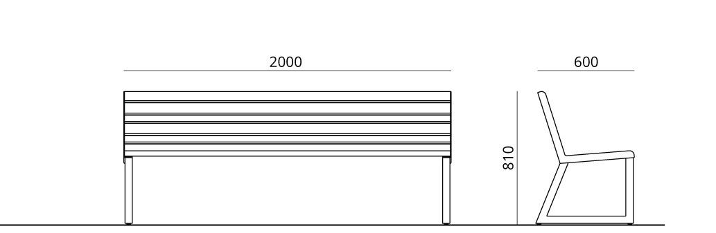 Urbantime Скамья из алюминия со спинкой Ventiquattrore.h24 sun-id-1444018 - Вид №6