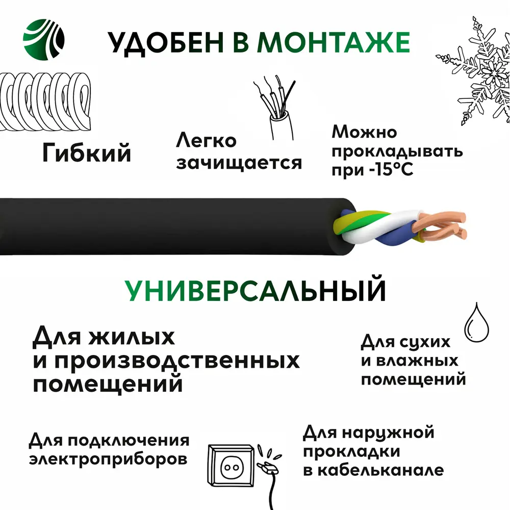 Кабель Ореол ВВГнг(А)-LS 3x2.5 100 м ГОСТ STLM-2059671 - Вид №2